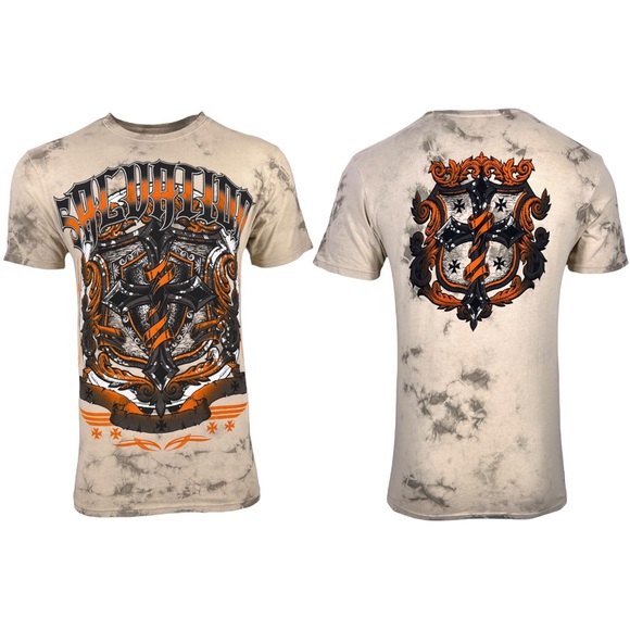 Archaic By Affliction Men's T-shirt Unknown Warrior Cross Wings S-3XL - Picture 2 of 8